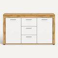 **Eenvoudige moderne kast met houten en witte afwerking**