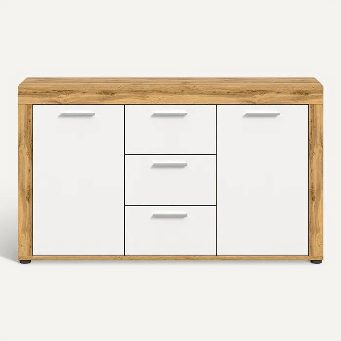 **Eenvoudige moderne kast met houten en witte afwerking**