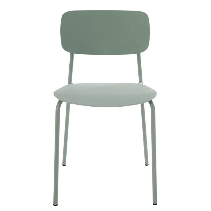 **Stijlvolle moderne stoel met metalen frame en minimalistisch ontwerp**