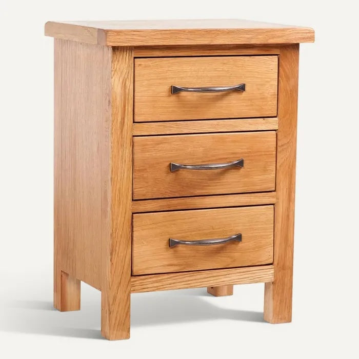 **Technische titel in het Nederlands: "Eikenhouten nachtkastje met 3 lades"**